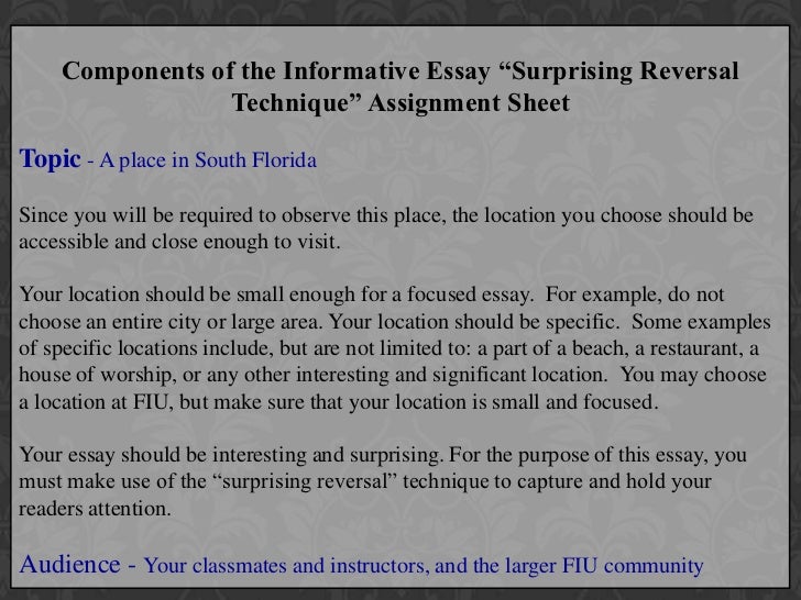 surprising reversal essay